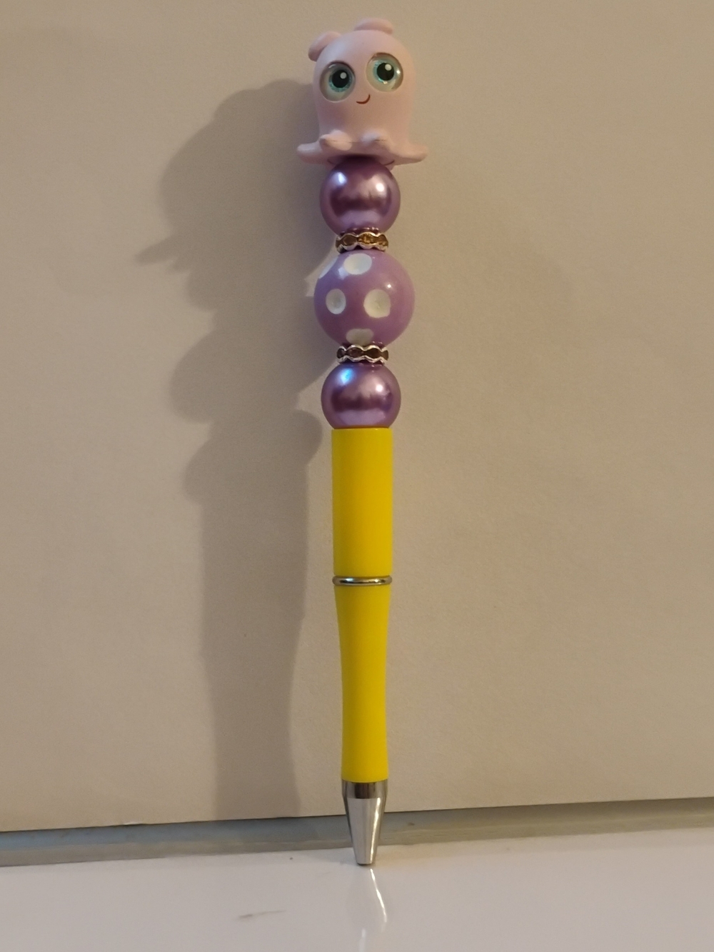 Hand-Crafted Disneys Nemo Pearl Custom Beaded Pen |  Octopus NWOT